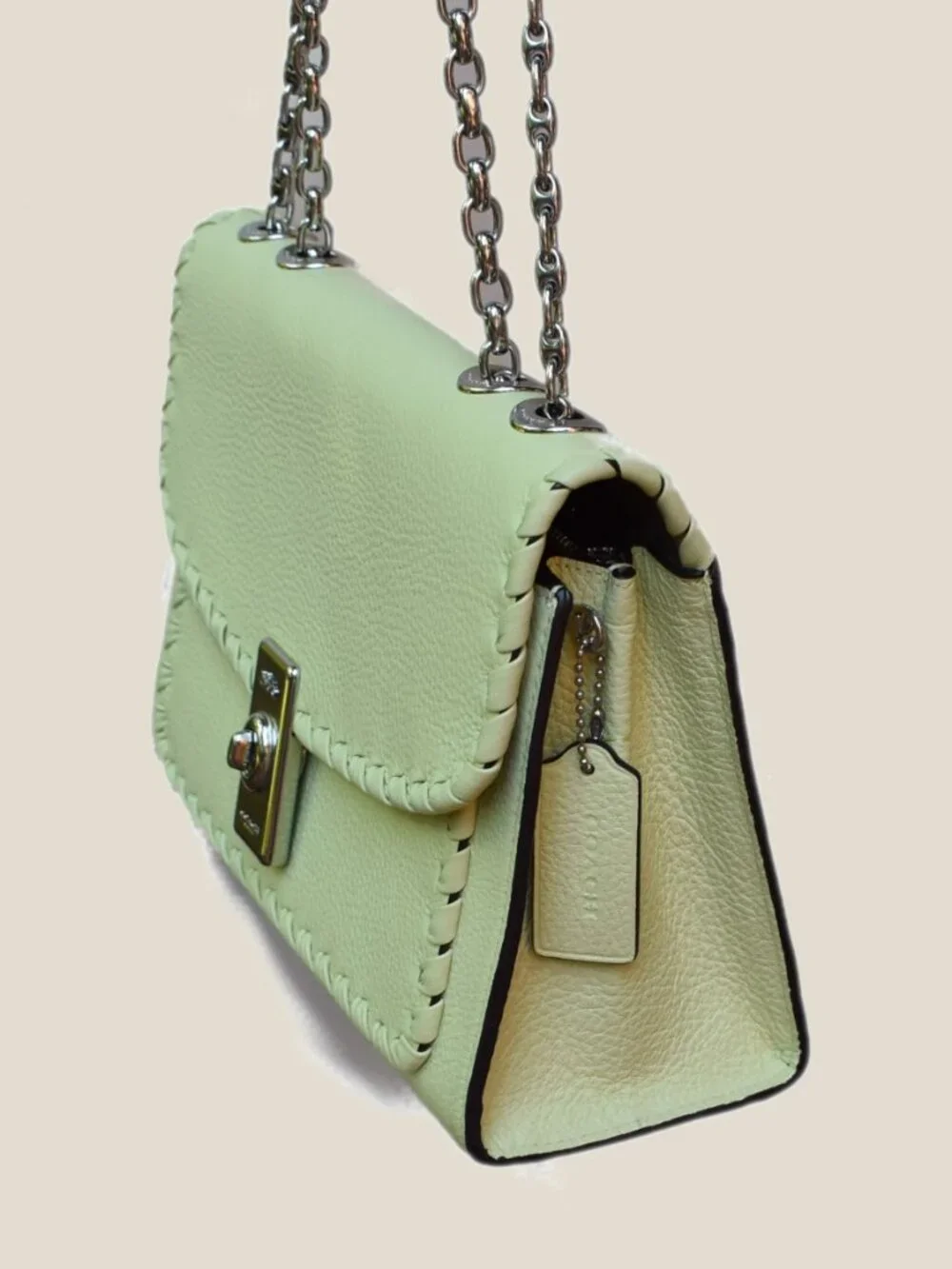 Coach Lane Pale Lime Whipstitch Convertible Shoulder Crossbody Bag CA239 NWOT